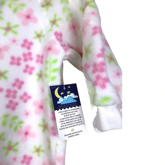 WONDER KIDS NWT GIRLS PAJAMAS WINTER SLEEPWEAR GIRL TODDLER FLORAL PINK SIZE 2T - Picture 4 of 6